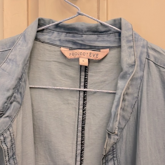 Ladies long jacket, light weight cotton denim look - Picture 3 of 5